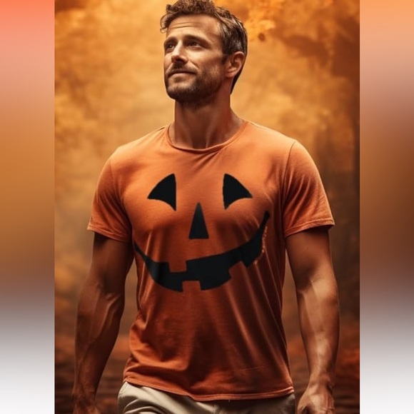 NWOT Tultex Giant Jack O' Lantern Face | Halloween Pumpkin Unisex T-Shirt, XXL - Picture 5 of 10